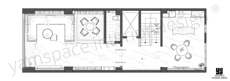 兩廳一衛的室內設計平面配置圖