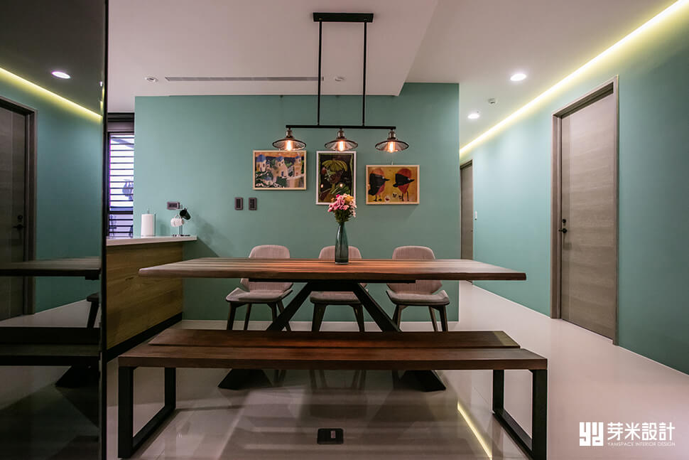 綠色系牆面更顯特別-美式室內設計