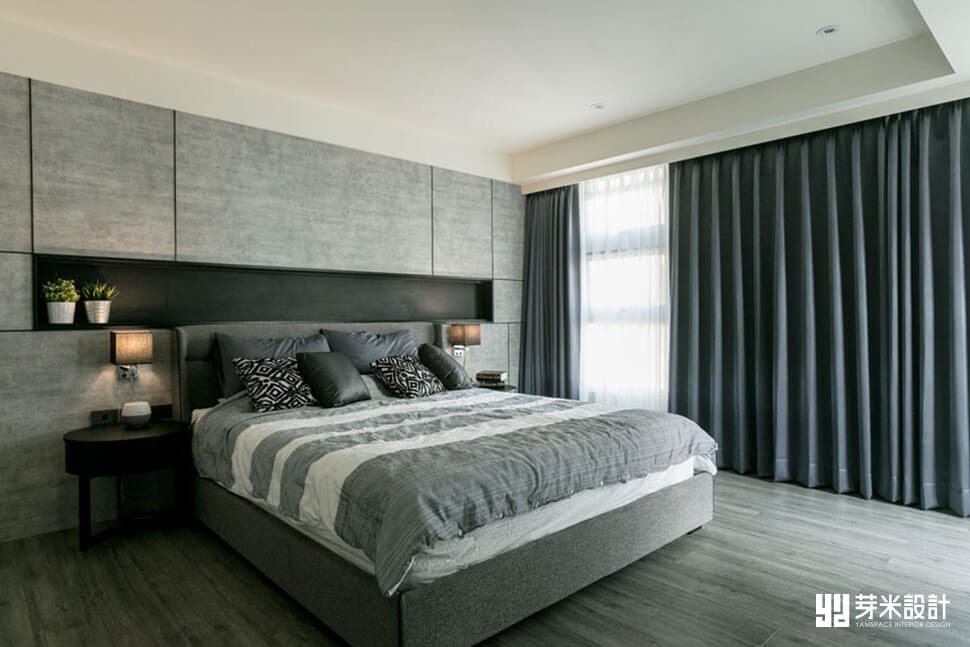高質感灰色系臥室-美式室內設計