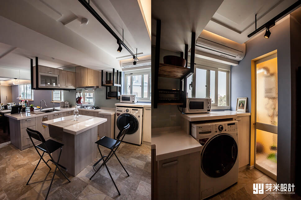 融入loft風格的廚房-台中室內設計公司