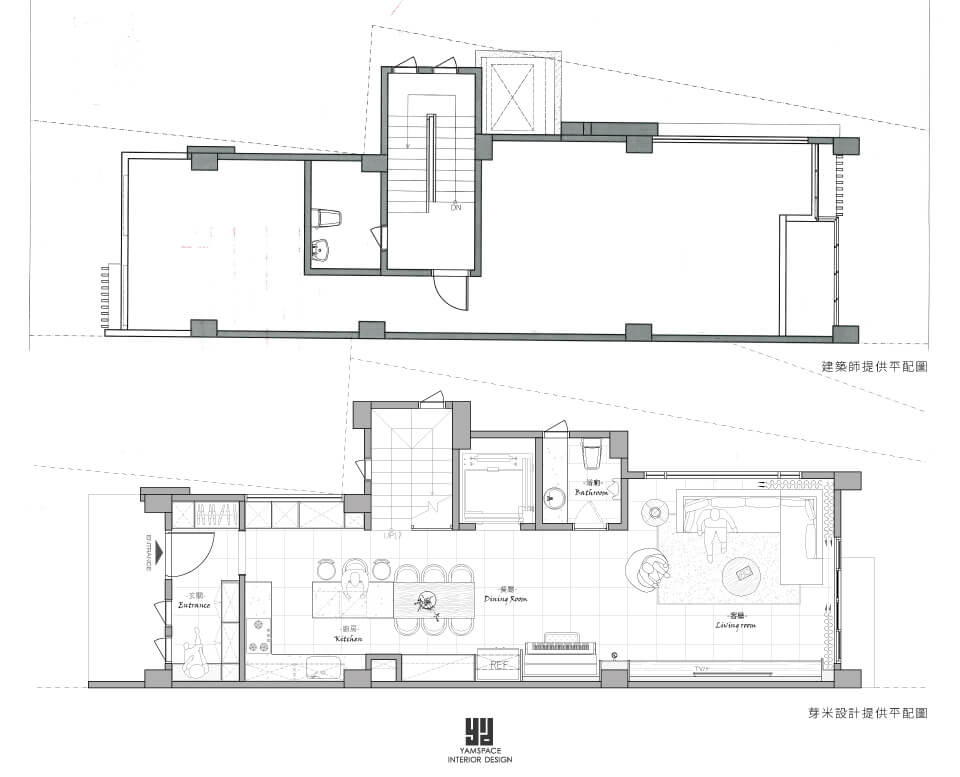 建築師與室內設計平配圖差異-台中芽米設計自地自建精選案例